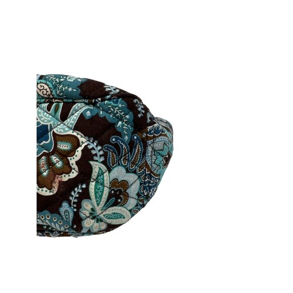 Vera Bradley Retired Java Blue Small Quilted HandBag Purse Brown Floral Paisley - Picture 6 of 9